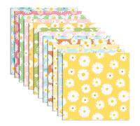 24 Sheets Daisy Pattern Paper 12" x 12" Daisy Scrapbook Paper Double-Sided Spring Summer Gerbera Daisies Flowers Decorative Craft Papers for DIY Background Card Making Scrapbooking Supplies