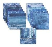 24 Sheets Decoupage Paper,Scrapbooking Card Stock Pad,Christmas Scrapbooking Paper,Single-Sided Scrapbook Papers Pads,Pattern Papers Set,for DIY Card Making Photo Album (Waves)