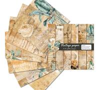 24 Sheets Decoupage Vintage Scrapbooking Paper, 6*6 in Decopatch Crafts Paper Sheets, Junk Journal Supplies, Stamperia, Acid-Free 160gsm Single-Sided for Scrapbooking, Card Making