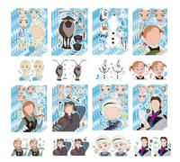 24 Sheets DIY Make a Face Stickers for Kids, Princess Make Your Own Stickers, Removable Cartoon Sticker Sheets for Classroom Rewards, Anime Themed Art Craft Party Supplies