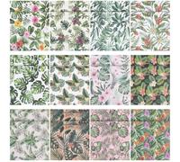 24 Sheets Double-Sided Pattern Paper - 12 Floral Designs, 30×30cm, for Scrapbooking, Card Making, Origami, Gift Wrap - Vintage, Botanical, Tropical Styles(24 photos-12*12 inches-Tropical Green)