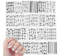 24 Sheets Dream Catcher Nail Stickers Decals,MWOOT Nail Art Water Transfer Sticker with Flowers Feather Butterfly Animal for DIY Nail Tips Decoration