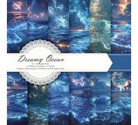 24 Sheets Dreamy Ocean Mix 6x6 inches Scrapbooking Cardstock Paper Pads, Starry Sky Ocean Pattern Decorations, DIY Card Making, Photo Album, Xmas Wrapping Paper (Dreamy Ocean, 6 inch)