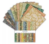 24 Sheets Floral Garden Pattern Paper Vintage Flower Botanic Scrapbook Specialty Double Sided Floral Decorative Craft Paper For DIY Card Making Photo Album Journal Decor, 6 x 6 Inch