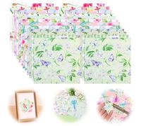 24 Sheets Floral Scrapbook Paper 12 X 12 Inch Double-Sided Patterned Cardstock Vintage Decorative Craft Paper for DIY Photo Album, Junk Journal, Card Making & Gift Wrapping(Green)