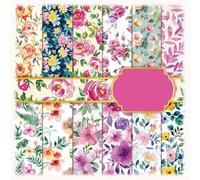 24 Sheets Floral Scrapbook Paper 12x12 Double Sided Paper Scrapbook Decorative for Making Background Origami Decopage Scrapbooking Supplies for Junk Journal, DIY Art Projects, Craft Decorations