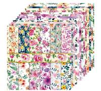 24 Sheets Floral Scrapbook Paper 12x12, Double Sided Vintage Aesthetic Flower Patterned Paper Pad for Scrapbooking Supplies, Junk Journals, Card Making, Decoupage (Colorful Watercolor Florals)