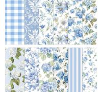 24 Sheets Floral Scrapbook Paper 12x12in Blue Hydrangea Decorative Paper 12 Style Pattern Scrapbook Cardstock Pads DIY Craft Papers for Scrapbooking Card Making Decoupage Gift Wrapping (Blue)
