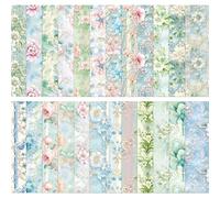 24 Sheets Floral Scrapbook Paper，6x6 Inch Vintage Patterned Craft Paper for Scrapbooking, Card Making, Decoupage and DIY Projects (24 Unique Designs) (B)