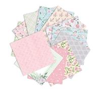 24 Sheets Floral Scrapbook Paper and Decoupage Patterned Cards, 6x6 Inch Patterned Craft Paper Pad, Acid-Free for Card Making, Scrapbooking, Gift Wrap, 12 Pink Botanical Designs