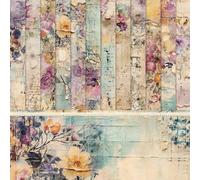 24 Sheets Flower Scrapbooking Paper,12 Style Pattern Scrapbook Cardstock Pads,Decoupage Paper Sheets Scrapbook Craft Papers for Scrapbook Supplies,Gift Wrapping,DIY Collage Decoration (Pattern-A)