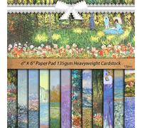 24 Sheets Flower Scrapbooking Paper Pad,6x6Inch Decoupage Paper Sheets,12 Style Patterned Paper,Single-Sided Vintage Cardstock for DIY Card Making,Junk Journal and Craft Supplies (Painting)