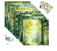24 Sheets Forest Style Scrapbook Paper 6x6 Inch Nature Forest Themed Oil Painting Cardstock for DIY Card Making Photo Albums Journaling Acid Free Decorative Craft Paper Pad for Hobby Craft Decoration