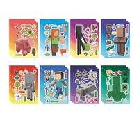 24 Sheets Game Face Stickers, Cartoon Make a Face Stickers, Miner Gaming Theme Sticker, Make Your Own DIY Stickers, for Kids, for Party Favors, Birthday Gifts, Art Projects, and Fun Activities