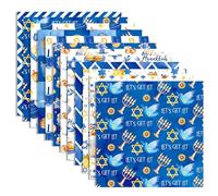 24 Sheets Hanukkah Scrapbook Paper Hanukkah Star Pattern Paper Jewish Festival Cardstock Decorative Hanukkahs Star Lamp Candle Craft Papers Origami Papers for Card Making Scrapbook,11.8x11.8 In