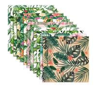 24 Sheets Hawaiian Palm Leaf Scrapbook Paper 12'' x 12'' Summer Tropical Flowers Patterned Double-Sided Cardstock Hawaiian Decorative Paper for Scrapbooking DIY Crafts Card Making