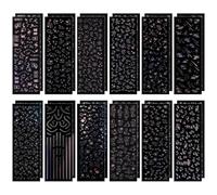 24 Sheets Holographic Deco Stickers - Self Adhesive Clear Laser Stickers for Photocards & Journals - Ideal Kpop Style Stickers with Butterfly, Star, Bubbles & Glitter Designs