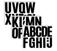 24 Sheets Large Capital Letter Stickers, 4 Inch Alphabet Vinyl Letter Stickers Self Adhesive Letter On Stickers Bulletin Board Letters Stickers for Wall Decor Home Office Classroom (Black)