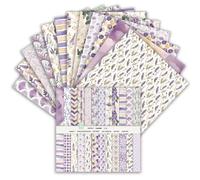 24 Sheets Lavender Scrapbook Paper 6 x 6 Inch Double-Sided Purple Flower Pattern Paper Floral Decorative Decoupage Cardstock for DIY Card Craft Making Scrapbook Supplies