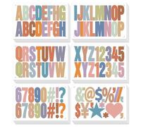 24 Sheets Letter Alphabet Stickers 2.3 Inch Multicolour Letter Number Self Adhesive for Bulletin Board Home Classroom Window Decor