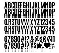 24 Sheets Letter Stickers, 2.5'' Self Adhesive Vinyl Letters Numbers Kit, Black Number Stickers for Mailbox Classroom Home Door Window Decor