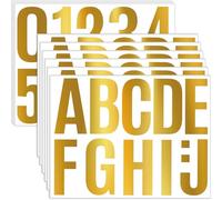 24 Sheets Letter Stickers Bulletin Board Letters Large 4 Inch Vinyl Alphabet Stickers Colorful ABC Letters Peel and Stick for Poster Board Classroom Mailbox Crafts Window Door Decoration (Gold)