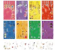 24 Sheets Make a Face Sticker, Dog Patrol Stickers for Kids Crafts Make Your Own Stickers, Mix and Match with Bluey for Kids Party Favor Supplies Craft