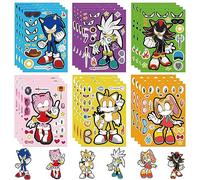 24 Sheets Make a Face Sticker, Soniic Stickers for Kids Crafts Make Your Own Stickers, Mix and Match with Bluey for Kids Party Favor Supplies Craft