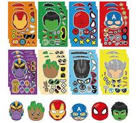 24 Sheets Make a Face Sticker, Superhero Stickers for Kids Crafts Make Your Own Stickers, Mix and Match with Bluey for Kids Party Favor Supplies Craft