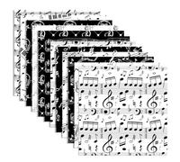 24 Sheets Musical Notes Pattern Paper Musical Notes Scrapbook Paper Double-Sided11.8 x 11.8 Inch Musical Symbols Music Themed Cardstock Black & White Music Sheet Craft Paper Pad for DIY Projects