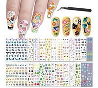 24 Sheets Nail Stickers Nail Art for Women Girls Children Decoration Self Adhesive DIY Nail Design Nail Tattoos 1000+ Pieces