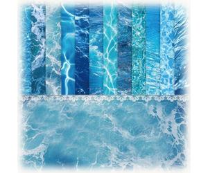 24 Sheets Ocean Wave Scrapbook Paper 30x30cm Large Size 12x12 Background Origami Decopage Scrapbooking Supplies Double-Sided 120g Craft Paper for Junk Journal, Party Collage, DIY Handmade Decoration