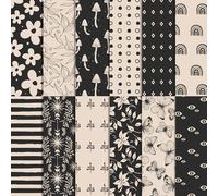 24 Sheets of Boho Patterned Scrapbook Paper, Black Beige Double Sided Decorative Paper for Handbook Magazine Album Making Crafts
