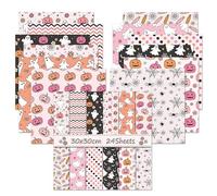 24 sheets of Halloween scrapbook paper, 12 '' x 12 '' double-sided pumpkin ghost pattern paper, holiday decoration cards, making scrapbook supplies (B, B)