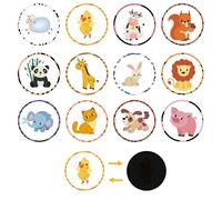 24 Sheets Potty Training Stickers, 12 Patterns Color Changing Pee Stickers Cute Cartoon Toilet Target for Boys Girls Toddlers (Animal Style)