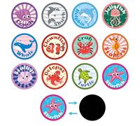 24 Sheets Potty Training Stickers, 12 Patterns Toilet Target Potty Pee Stickers Color Changing Cute Cartoon Potty Seat Stickers Reusable Reward Decal for Boys Girls Toddlers (Sea Creature Style)