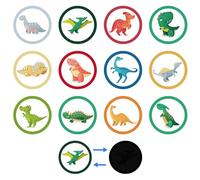 24 Sheets Potty Training Stickers, 12 Styles Color Changing Pee Stickers Cute Cartoon Toilet Target for Boys Girls Toddlers (Dinosaur Pattern)