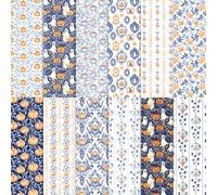 24 Sheets Preppy Halloween Scrapbook Paper, Chinoiserie Autumn Pumpkin Ghost Decorative Craft Paper Folded Flat for Fall Card Making Thanksgiving Photo Album Decor, 12'' x 12''