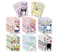 24 Sheets San-Rio Face Sticker Make Your Own Stickers Cute Cartoon Charaters Make a Face Stickers Party Favors Activities Gifts