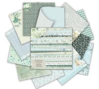 24 Sheets Scrapbook Paper 12×12 Floral Patterned Papers, Double Sided Flower Decorative Craft Paper, Scrapbooking CardStock Supplies for Card Making DIY Origami Album Background Decor (Fresh Green)