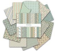 24 Sheets Scrapbook Paper, 12×12in Double Sided Green Floral Craft Paper for Card Making Journaling Planner Origami Decopage Decorative Scrapbooking Supplies (Early Spring)