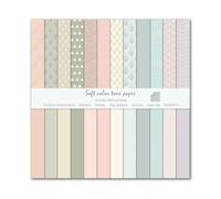 24 Sheets Scrapbook Paper - 12x12 Boho Double-Sided Pattern Paper Set, Scrapbooking Card Stock Pad, Decorative Papers for DIY Photo Album Crafts Junk Journal Art Background Card Making, 160Gsm