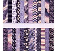 24 Sheets Scrapbook Paper,12x12 Inch Scrapbooking Paper Boho Pattern Papers Set,Double-Sided Craft Decoupage Papers for DIY Card Making,Crafts,Art Journaling,Gift Decoration,Photo Album (Purple)