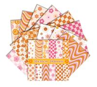 24 Sheets Scrapbook Paper 30x30cm Double-Sided Orange Daisy Pattern Decorative Craft Papers for DIY Background Card Making Scrapbook Photo Album Decor (B)