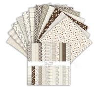 24 Sheets Scrapbook Paper, 6 Inch Double-Sided Elegant Patterned Paper, 24 Designs, Scrapbooking Supplies for DIY Photo, Album and Scrapbook Decoration (Beige and Brown, 15.2x15.2cm)