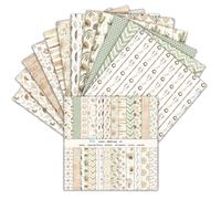 24 Sheets Scrapbook Paper, 6 Inch Double-Sided Elegant Patterned Paper, 24 Designs, Scrapbooking Supplies for DIY Photo, Album and Scrapbook Decoration (Yellow, 15.2x15.2cm)