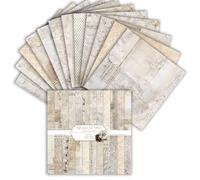 24 Sheets Scrapbook Paper, 6 Inch Double-Sided Retro Patterned Paper, 24 Designs, Scrapbooking Supplies for DIY Photo, Album and Scrapbook Decoration (Beige, 6 Inch)