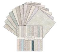 24 Sheets Scrapbook Paper, 6 Inch Double-Sided Retro Patterned Paper, 24 Designs, Scrapbooking Supplies for DIY Photo, Album and Scrapbook Decoration (Beige and Blue, 6 Inch)