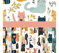 24 Sheets Scrapbook Paper, 6x6 Paper Pads, Cute Cats and Dogs Pattern Cardstocks, 12 Designs Lovely Animals Paper Pads for Crafting (2 Pack Cats Pattern)