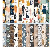 24 Sheets Scrapbook Paper, 6x6 Paper Pads, Cute Cats and Dogs Pattern Cardstocks, 12 Designs Lovely Animals Paper Pads for Crafting (1 Pack Cats Pattern + 1 Pack Dogs Pattern)